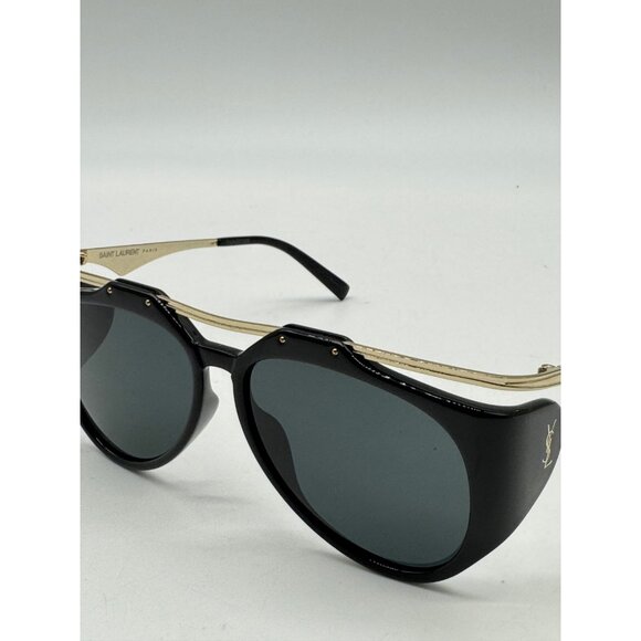 SAINT LAURENT Amelia women's sunglasses + case Black/Gold 55mm SL M137 - Picture 9 of 16